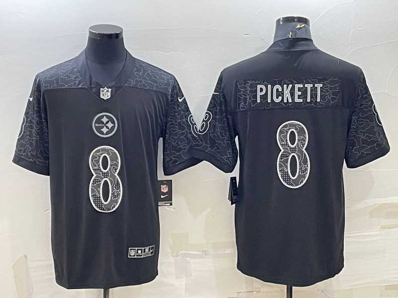 Men%27s Pittsburgh Steelers #8 Kenny Pickett Black Reflective Limited Stitched Football Jersey->philadelphia eagles->NFL Jersey